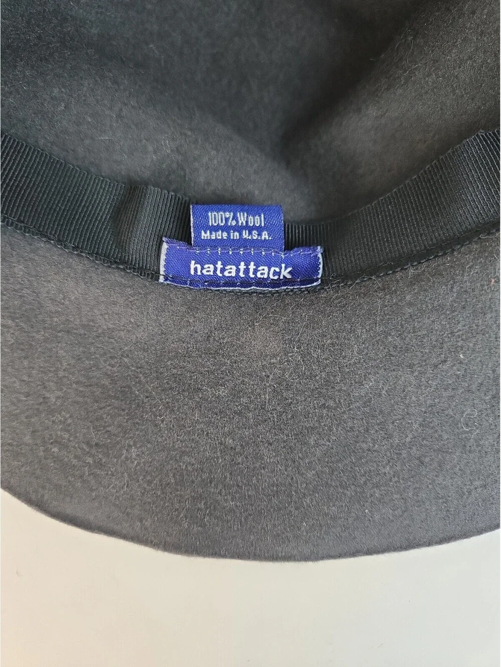 Hat Attack Wool Felt Fedora Hat Leather Band Wide Brim US Made Charcoal Gray